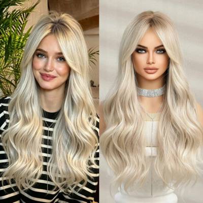 Ncdshair Paruka dlouhé syntetické blond vlasy