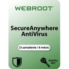 Webroot SecureAnywhere AntiVirus 3 lic. / 6 mes.