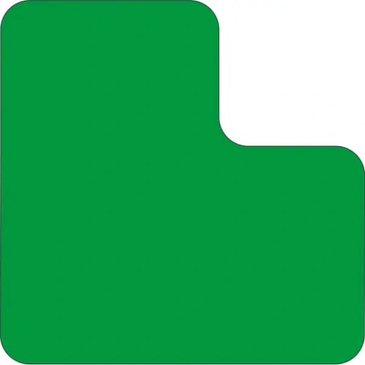 Samolepicí značení umístění palet WT-5110, tvar ''L'' – PVC, zelená, 125×125×75 mm, balení 25 ks