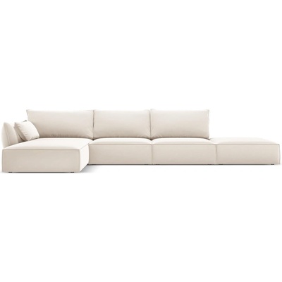 Mazzini Sofa Бежов кадифен ъглов диван (ляв ъгъл) Vanda - Mazzini Sofas (MAZ_LCO_51_F1_VANDA1)