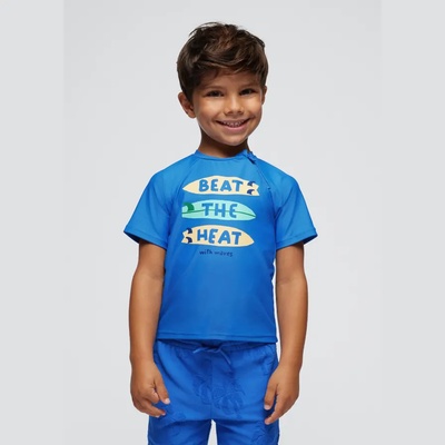 MAYORAL Тениска за плаж с uv защита в мастилено син цвят Майорал със сърфове