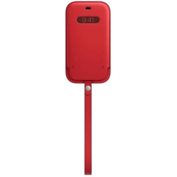 Apple iPhone Leather Sleeve with MagSafe - оригинален кожен калъф, тип джоб за iPhone 12, iPhone 12 Pro (червен)