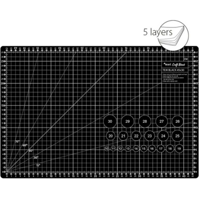 Řezací podložka TEXI BLACK 45 x 30 cm 5vrstvá zesílená