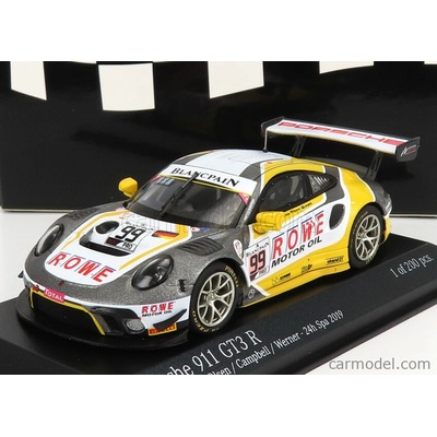 Minichamps Porsche 911 991-2 Team Rowe Racing N 99 7th 24h Spa 2019 D.olsen M.campbell D.werner Šedá Bílá Žlutá 1:43