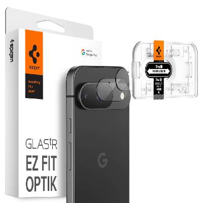 Комплект 2 броя предпазни стъклени протектори за камерата на Google Pixel 9 - Spigen Glass Optik tR EZ Fit 2 Pack (прозрачен) (AGL08443)