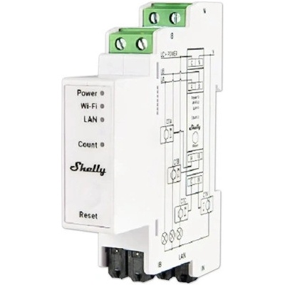 Shelly Pro 3EM 120A biela / Trojfázový merač spotreby / BT 4,2 / WiFi (Pro3EM)