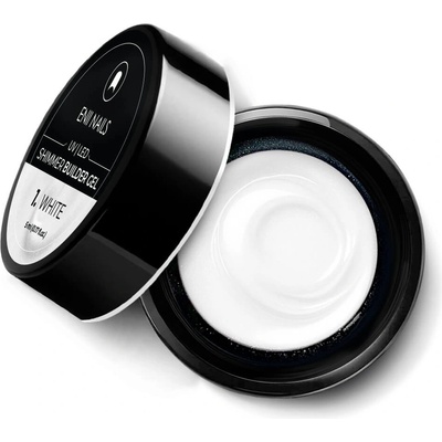 ENII NAILS Shimmer Builder Gel 1 White třpytivý modelovací gel 5 ml
