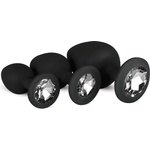 EasyToys - анален плъг сет - с диамант - черен - desirel