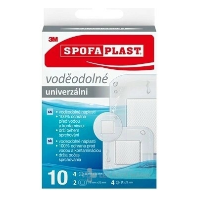 SPOFAPLAST 3M 190N VODEODOLNA NAPLAST 10 ks / 3 veľ.