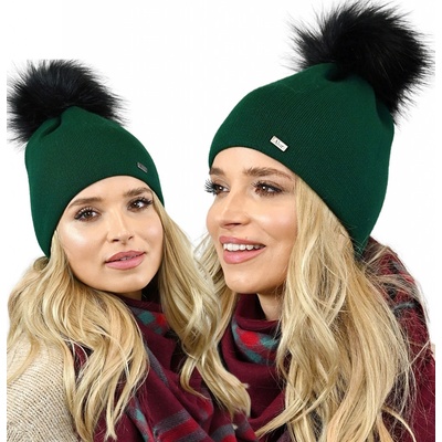 Fashionweek dámská zimní čepice s bambulí ZIZI15/A13 Zelená