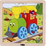 Woodyland Дървен пъзел Woody - Влакче, 4 части (93017) - ozone