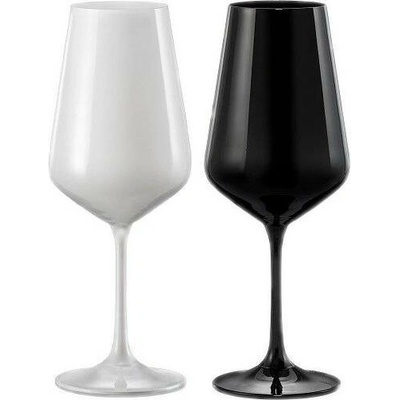 Crystalex Sklenice na víno Black & white přátelská souprava 2ks 450 ml