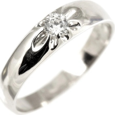 Šperky-NM Zlatý prsten se zirkonem v bílém zlatě 1156