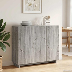 vidaXL Бюфет Сив Сонома 85.5 x 31 x 75 см Инженерна дървесина (8011546)