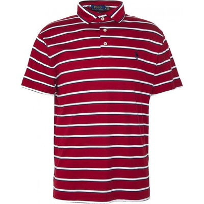 Ralph Lauren pánské polo tričko pruhované Logo Signature červené/bílé