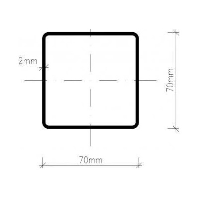 Pozinkovaný jekl 70 x 70 x 2 mm - délka 2 m