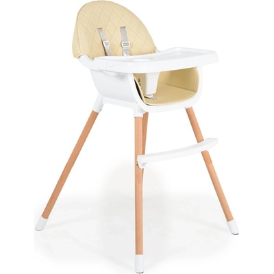 Cangaroo Дървен стол за хранене Gelato 2в1 бежов