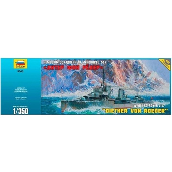 Zvezda Model Kit torpédoborec Z17 Diether von Roeder Kriegsmarine 0 9043 1:350