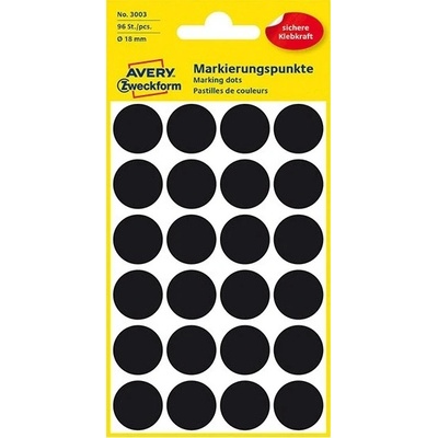 Avery Zweckform 3003 etikety 18mm 4 ks černé – Zboží Dáma