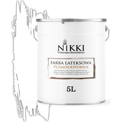 NIKKI Latexová farba odolná voči škvrnám 5 l snehovo biela hĺbkový mat