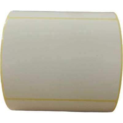 Papierová Etiketa 100 mm x 80 mm, Pololesklý papier, Biela, Dutinka 40 mm, 750 ks/kotúč, Odlepiteľné lepidlo, Priemer kotúča 108 mm