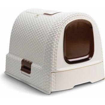 Curver WC mačka kryté domček Rattan 39x39x51cm mocha