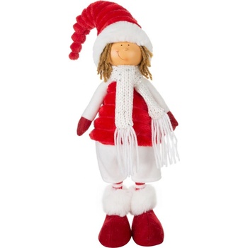 Eurofirany Vianočný chlapec 52 cm s červenou čiapočkou a šálom UNI
