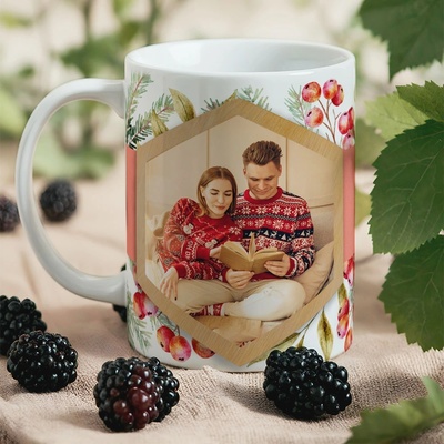 Art gift Коледна чаша с 2 снимки - Магия