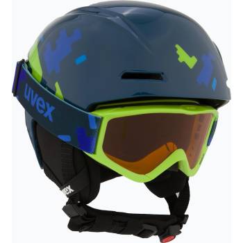 uvex Детска ски каска UVEX Viti Set + очила Speedy Pro blue puzzle/lasergold lite