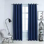 Pure Line Home Плътни завеси в цвят морскосин с метални халки, 2 бр. , 140 x 175 см