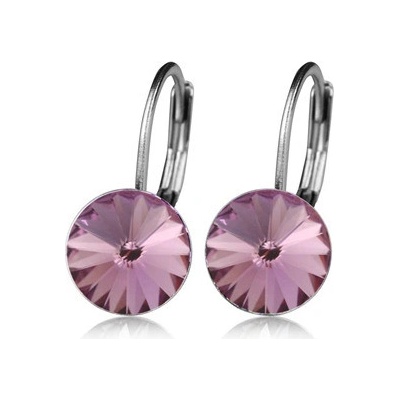 Nubis ocelové náušnice s kameny Crystals from Swarovski Light Amethyst NBS08-LA