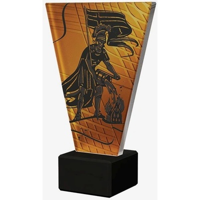 Designová skleněná trofej Hasič Výška: 22,5 cm Průměr: 1 cm