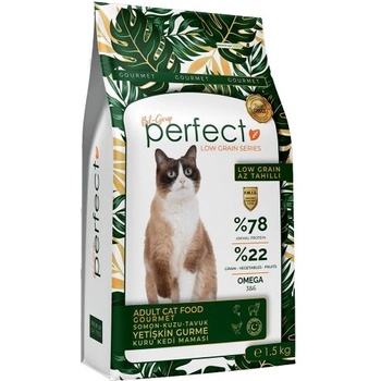 bilmama Perfect cat adult gourmet low grain - висико качествена храна за пораснали котки от всички породи, с пиле и агне, 1, 5 кг - Турция