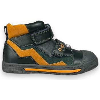 Ponte20 dětské kožené boty tmavě zelené