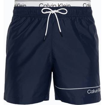 Calvin Klein Мъжки бански шорти Calvin Klein Medium Double WB с подпис в тъмносиньо