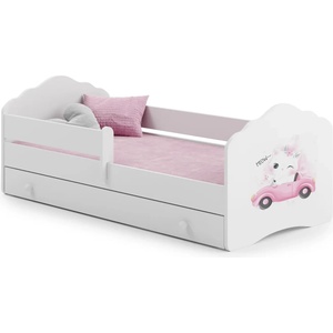 Kobi Детско легло FALA с парапет и чекмедже с различни мотиви (160 х 80 см, cat with car)