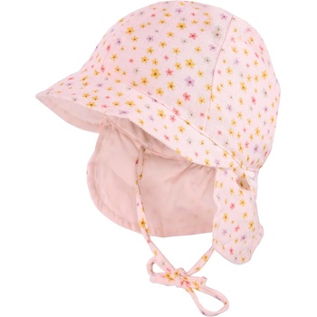 maximo Шапка с козирка maximo Baby's Peak Cap with Tie + Muslin Neck Protector Cap - Muschelrosa / Blümchen - размер 41 cm (904-6332-0615)