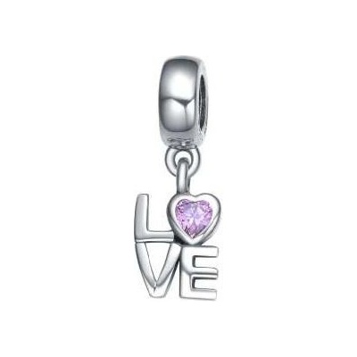 Nubis Stříbrný přívěsek korálek na náramek Love B0374