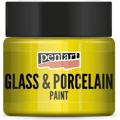 Pentart Farba na sklo a porcelán žltá 30 ml