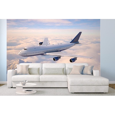 DIMEX ART Самозалепваща се флизелинова фототапета пътнически самолет 375 x 250 см