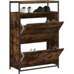 vidaXL Шкаф за обувки, опушен дъб, 75x34x112 см, инженерно дърво (840036)