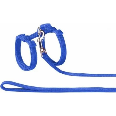 NOBBY Нагръдник с повод за котка - изкуствена лента син 72218-06