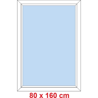 Soft Plastové okno 80x160 cm, FIX neotevíravé, Antracit struktura/bílá