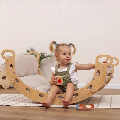 Montessori Furniture dřevěná houpačka 5v1 MEDIUM natural