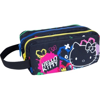COOLPACK Несесер Cool Pack Primus - Hello Kitty Neon Black, 3 ципа и дръжка (F060034)