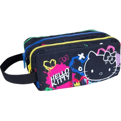 COOLPACK Несесер Cool Pack Primus - Hello Kitty Neon Black, 3 ципа и дръжка (F060034)