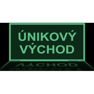 Traiva s.r.o Únikový východ Verze: Plast 300 x 150 mm tl. 1.1 mm - fotoluminiscenční - Kód: 10840