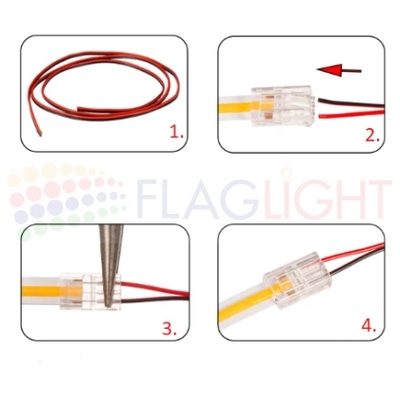 Прозрачен Клипс - Конектор за rgb или Едноцветна Лента (1398 m)