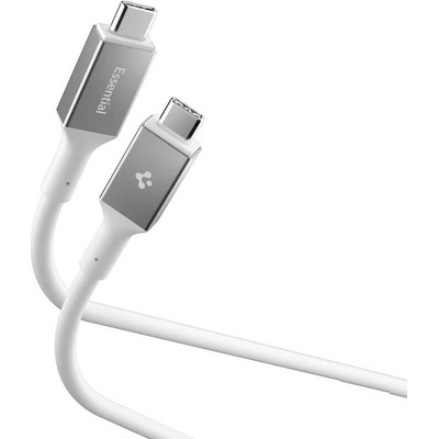 Spigen Кабел с бързо зареждане за устройства с USB-C порт - Spigen Essential USB-C to USB-C Cable 100W (бял) (100 см) (ACA08774)