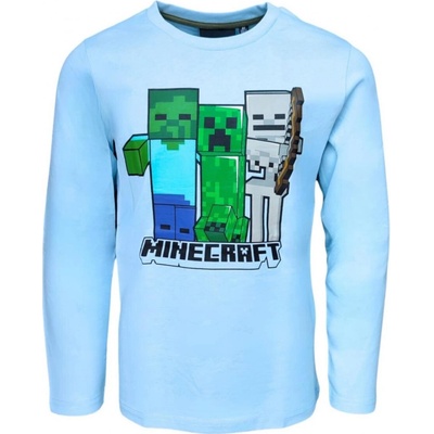 Minecraft chlapčenské tričko s dlhým rukávom svetlomodré